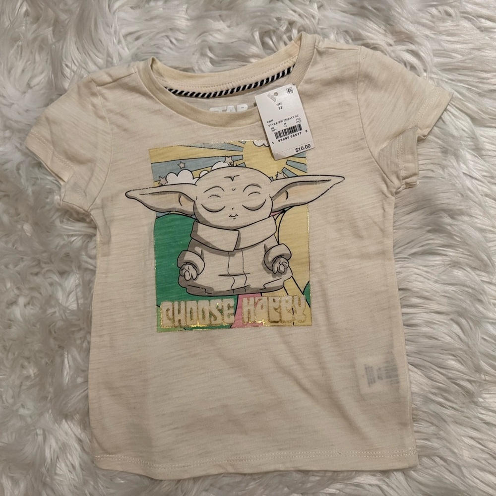 Star Wars Girls 3T Grogu Baby Yoda Graphic Tee NWT